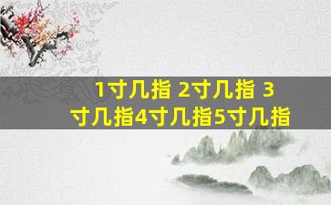 1寸几指 2寸几指 3寸几指4寸几指5寸几指